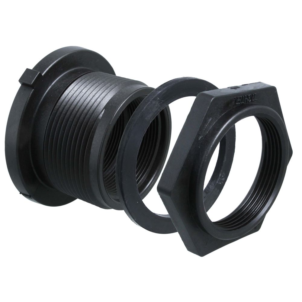 Norwesco 1 1/2 " Double Threaded Polypropylene Bulkhead Fitting