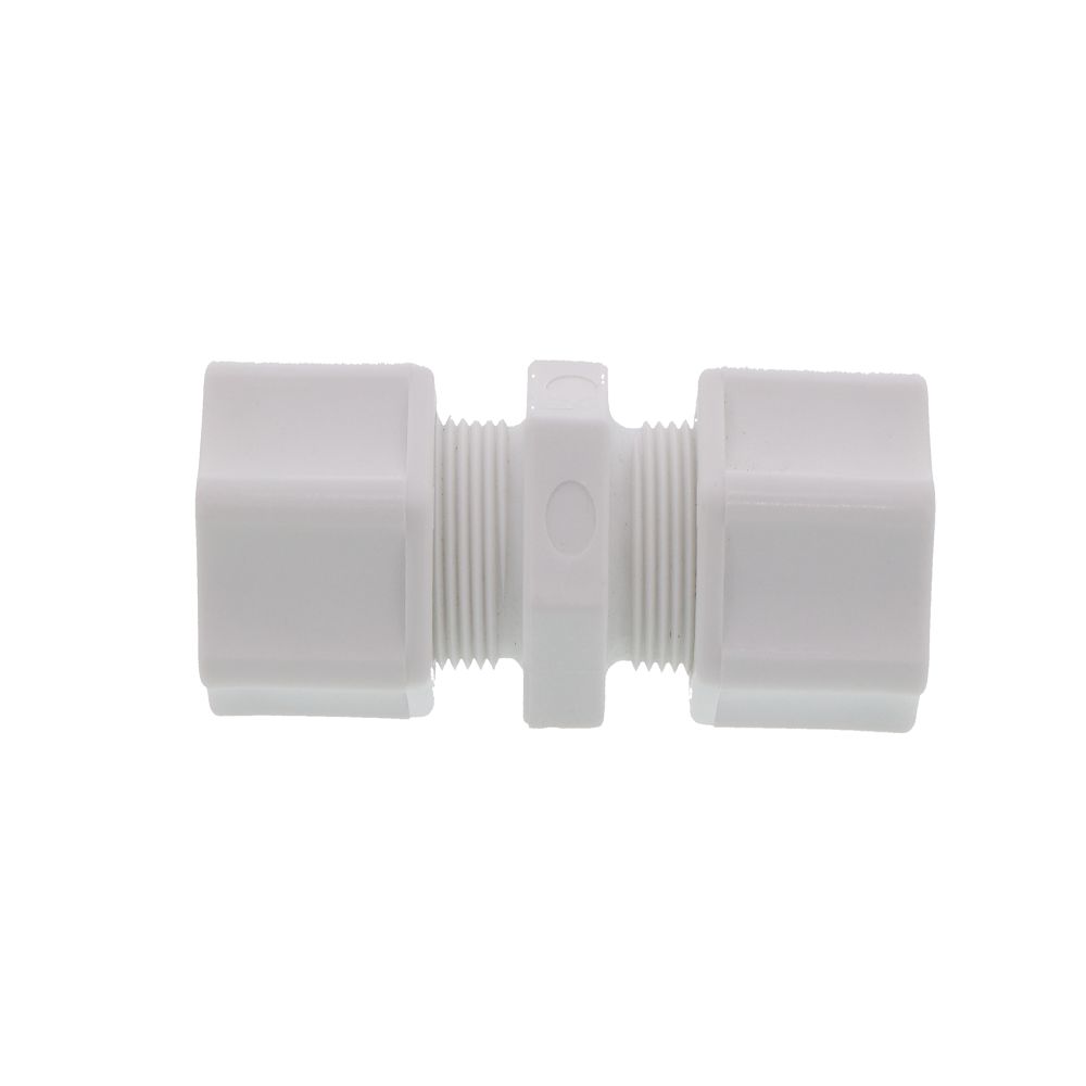 JACO 15-8-P-O Polypropylene Union Connector 1/2 OD Tube x 1/2 OD Tube