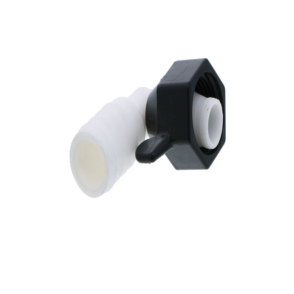 SHURflo 234-3946 Wingnut Swivel Elbow 1/2 FNPT x 3/4 BARB Poly