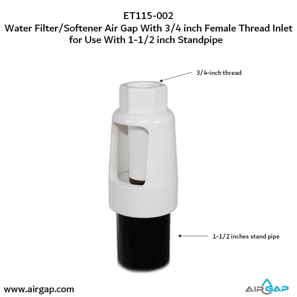 Standpipe Airgap - 1.5" PVC 40 / ABS, 3/4" FPT G15