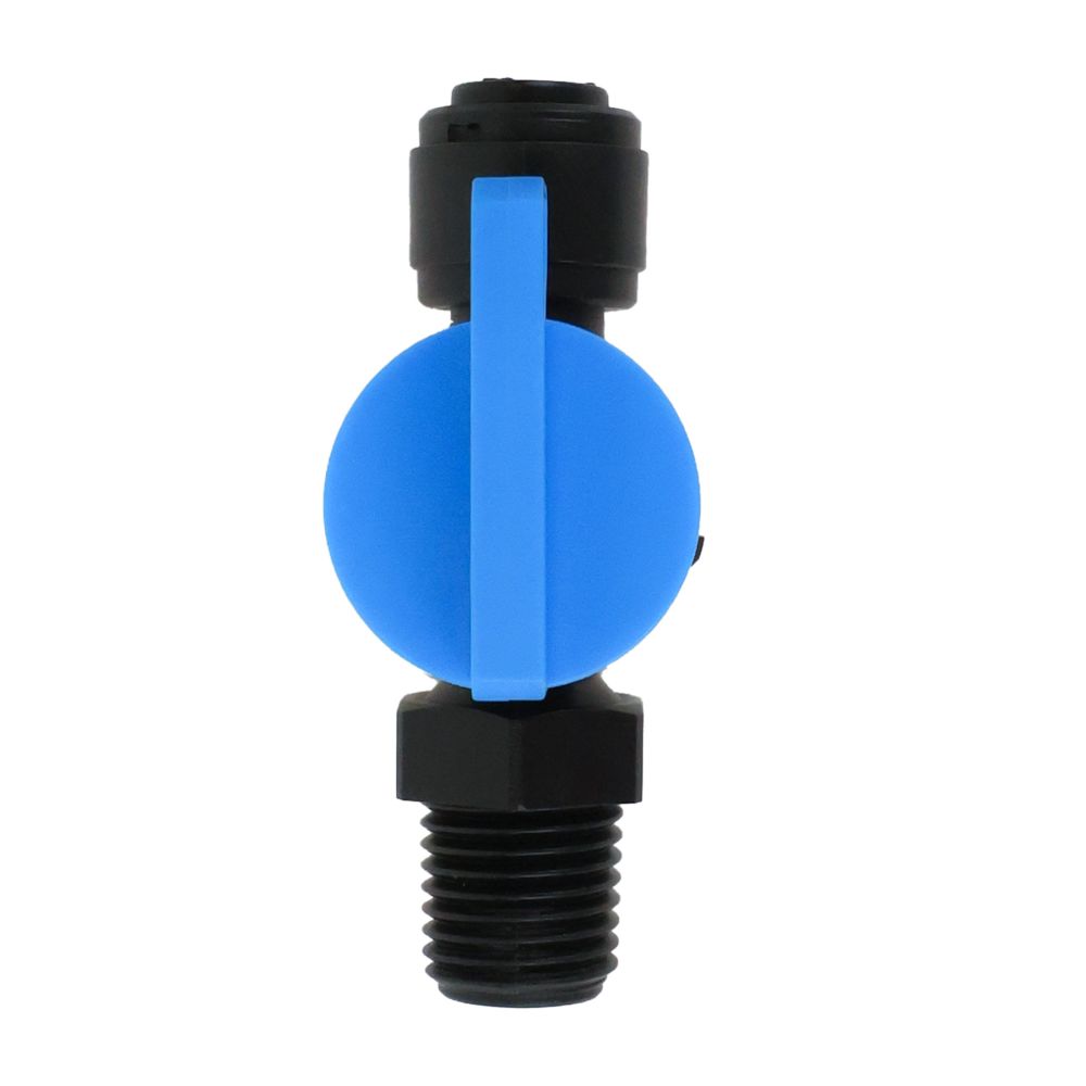 NeoFit - Acetal Black Shut-Off Valve Male Thread 1/4"OD x 1/4" NPT