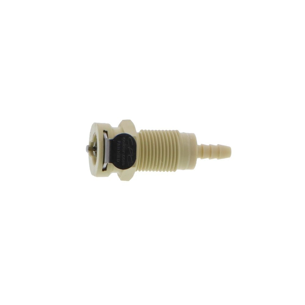 PMCD160212 Valved Panel Mount Hose Barb Coupling Body 1/8 ID Barb