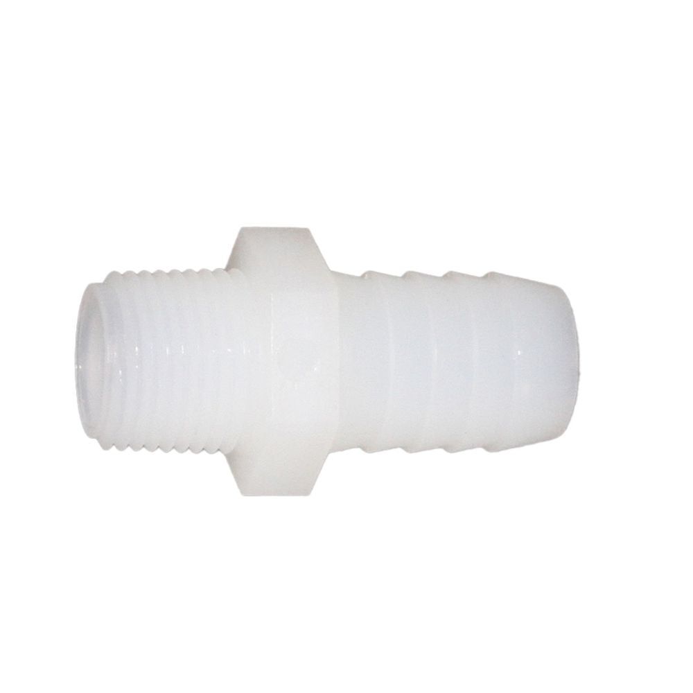 Male Barb Adapter - 5/8 ID x 3/8 MNPT - Natural Nylon