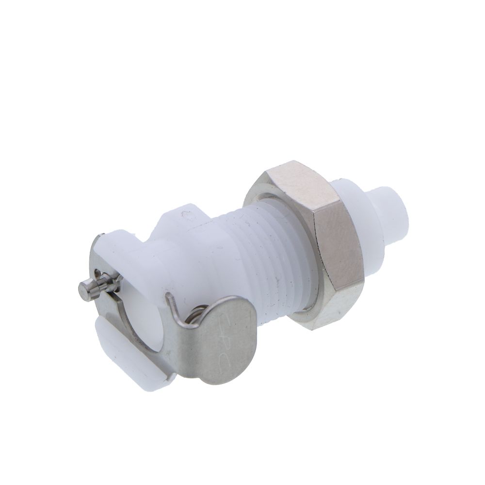 PMCD1601 Valved Panel Mount Hose Barb Coupling Body 1/16 ID Barb