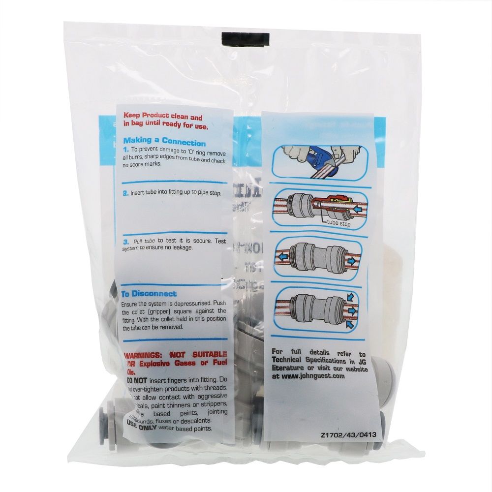 John Guest Superseal Union - 5/16 Superseal x 3/8