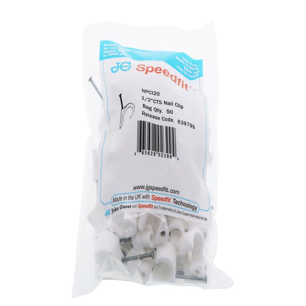 John Guest Nail Clip - 1/2" CTS and 15 mm
