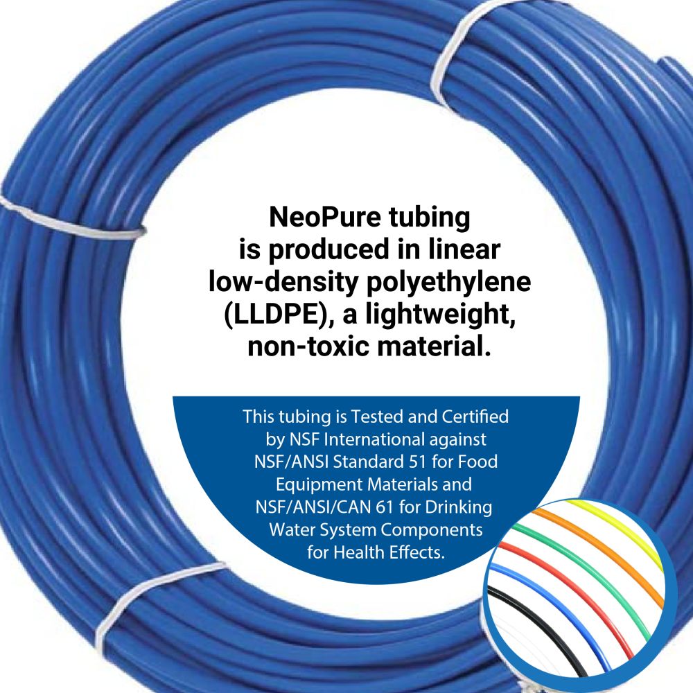 White 6mm OD LLDPE Polyethylene Tubing