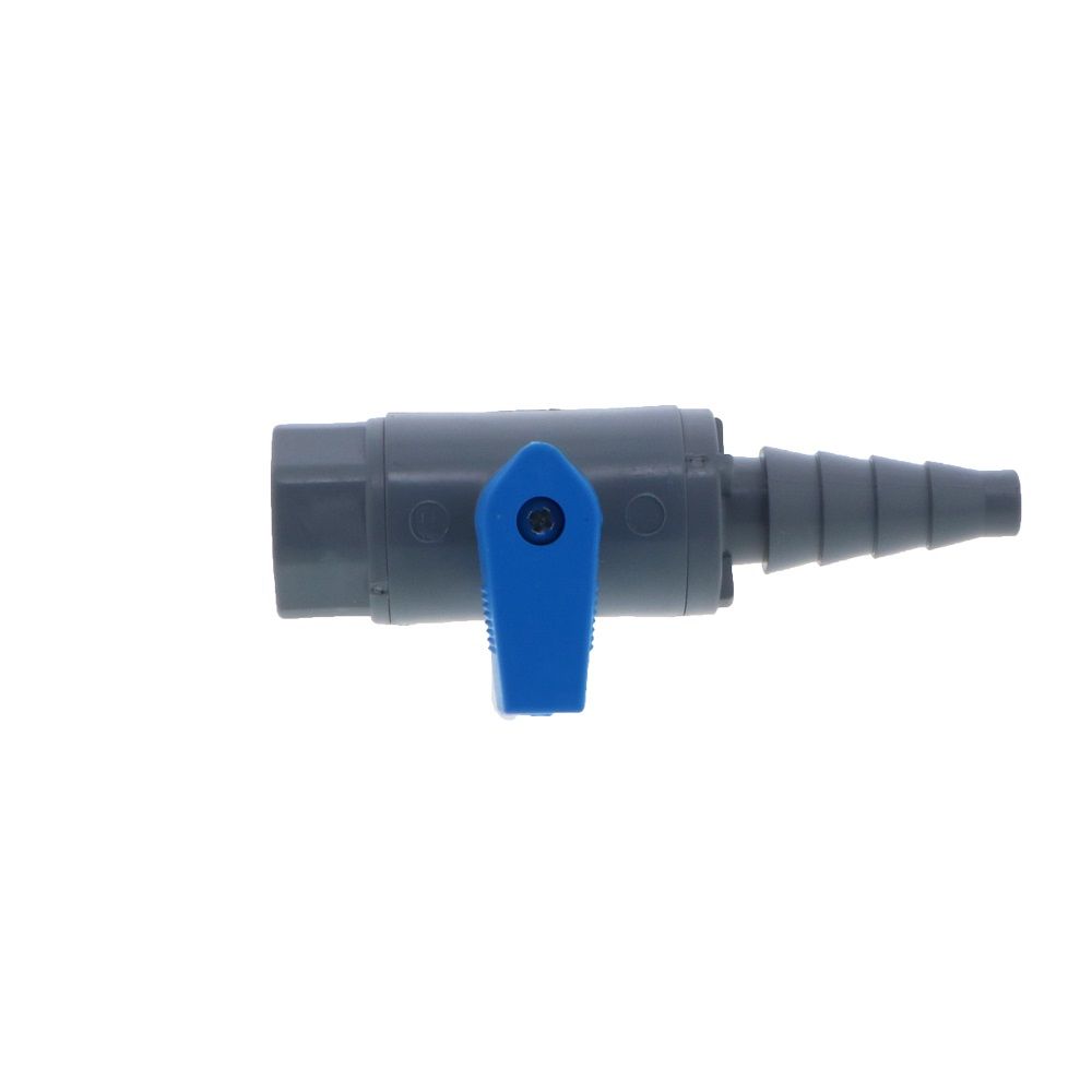 SMC Inline Ball Valve PVC FNPT/Barb - 3/8 to 5/8 Tapered Barb X 3/8 FNPT