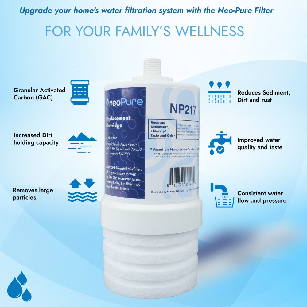 Neo-Pure NP217 Replacement Filter Cartridge Aqua-Pure™ AP217 Compatible with O-Ring