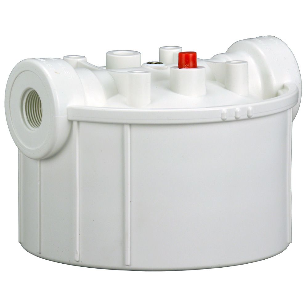 Kinetico 300-210-8 White Keystone 4.5" Diameter Cap with 1/4"-18 NPT Gauge Hole
