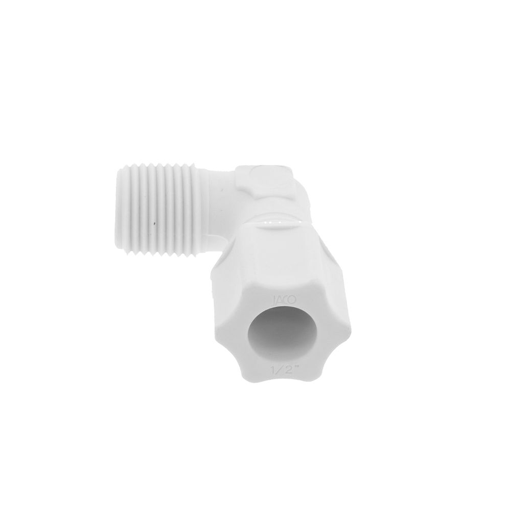 JACO 40-8-8-P-O Polypropylene Male Elbow 1/2 OD Tube x 1/2 MPT