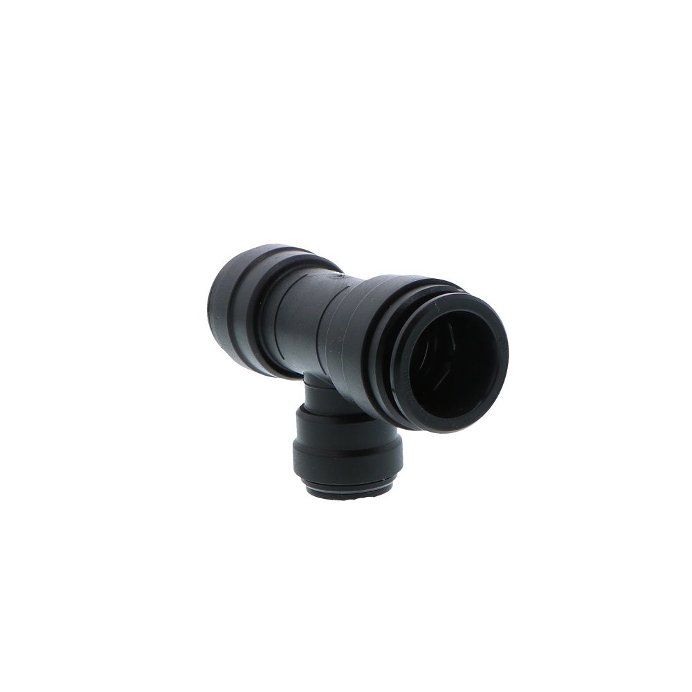 John Guest Reducing Tee BLACK ACETAL - 22mm x 22mm x 15mm