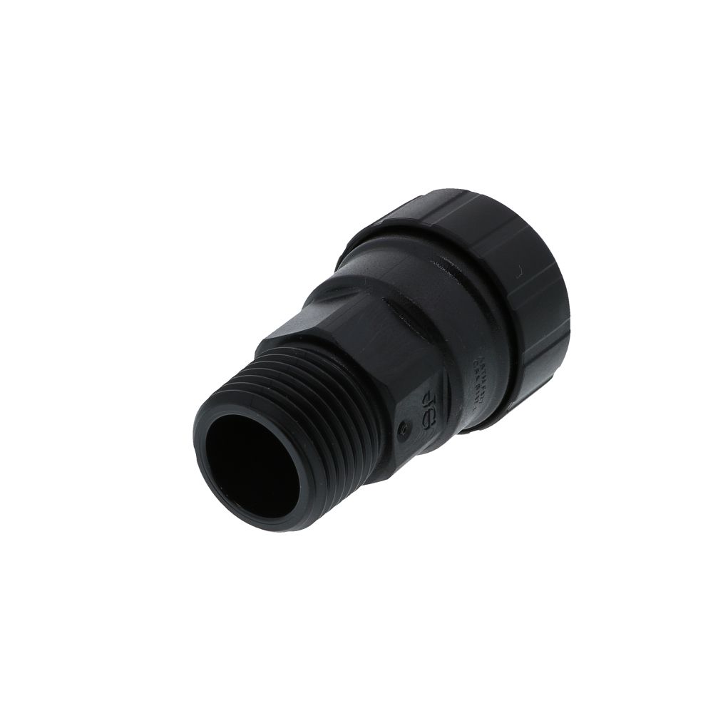 John Guest Black Male Connector - 1/2 CTS x 1/2 NPT