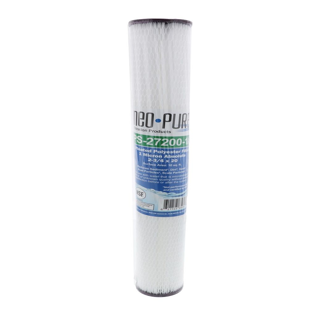 20" x 4-1/2" BB Flow-Max Pleated - 1 mic Absolute Cyst Filter
