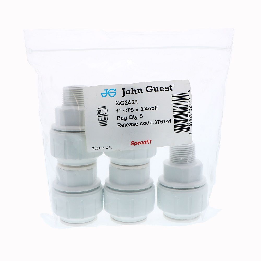 John Guest Male Connector PEX - 1 CTS x 3/4 NPT