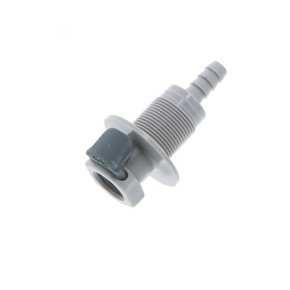 EFCD16412 Valved Panel Mount Hose Barb Coupling Body 1/4 ID Barb