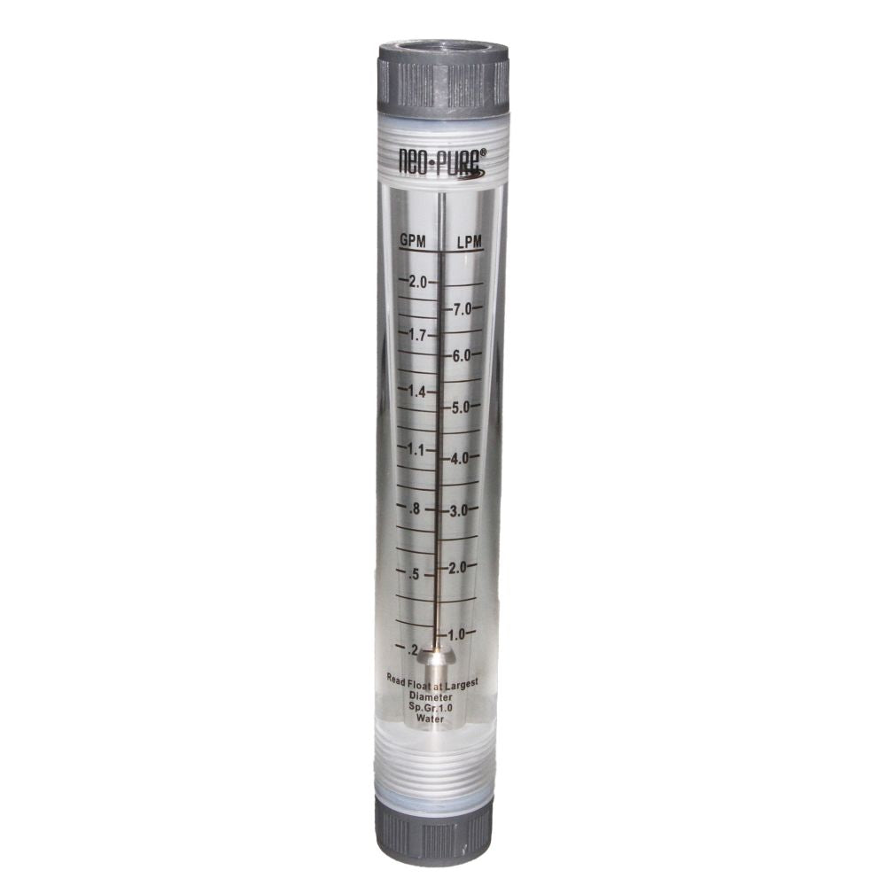 Neo-Pure Inline Flowmeter 0.2-2GPM 1/2" FNPT