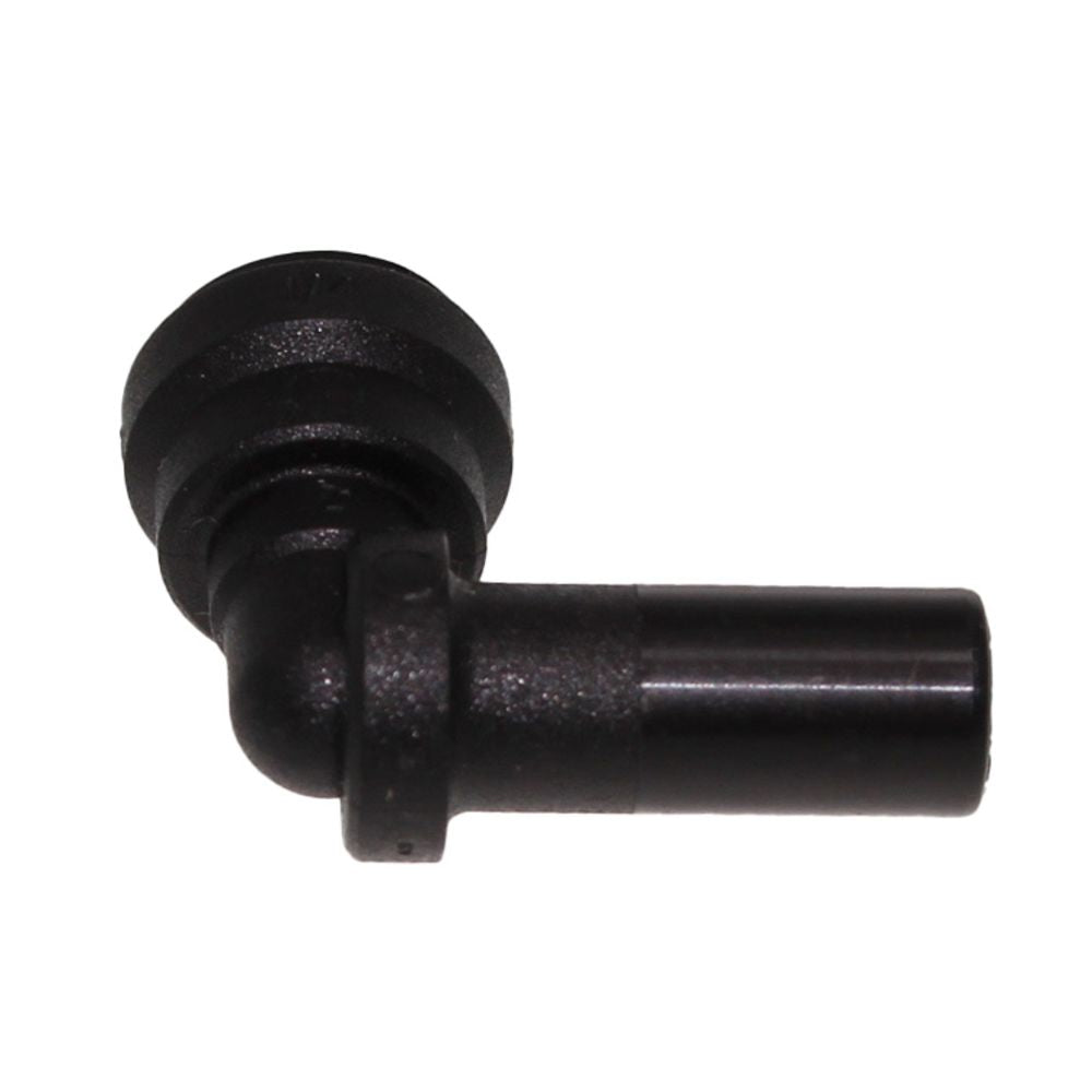 John Guest 3/8" Stem x 1/4" Tube Polypropylene Plug In Elbow - Black