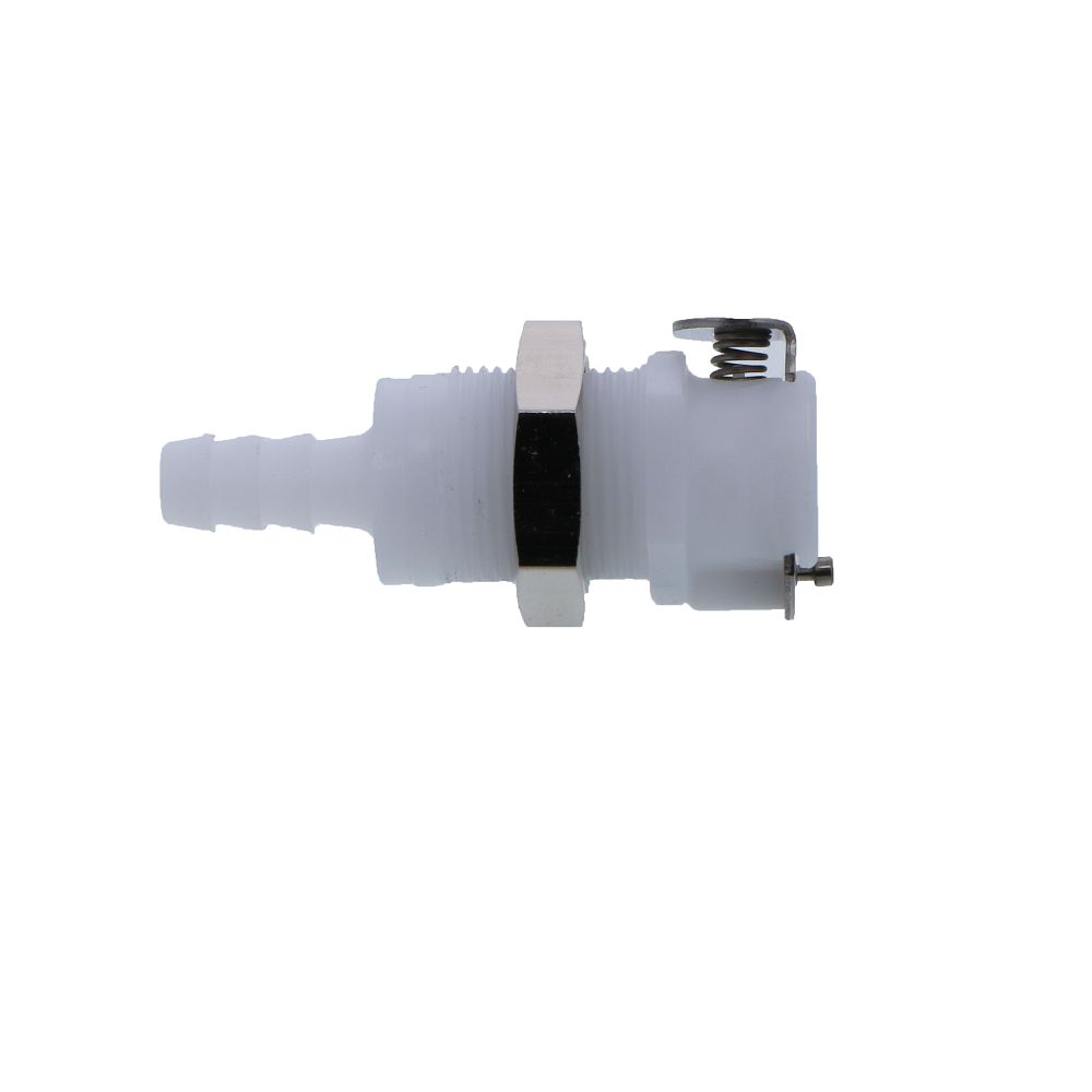 PLCD16004 Valved Panel Mount Hose Barb Coupling Body 1/4 ID Barb