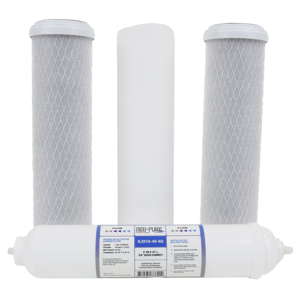 Purwater PW-RO4L and TGI-525 RO System Replacement Prefilter and Postfilter Kit