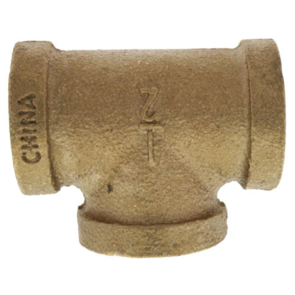 Lead-Free Brass Tee BT-121212 - 1/2 FPT x 1/2 FPT x 1/2 FPT