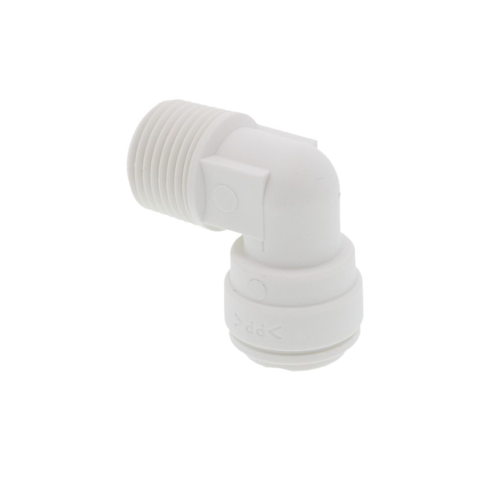 John Guest Fixed Elbow NPTF Polypro - 3/8 x 3/8 NPTF