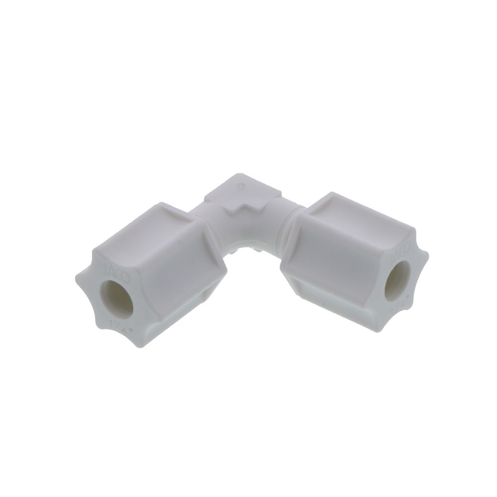 JACO 50-4-P-PG Polypropylene Union Elbow 1/4 OD Tube x 1/4 OD Tube