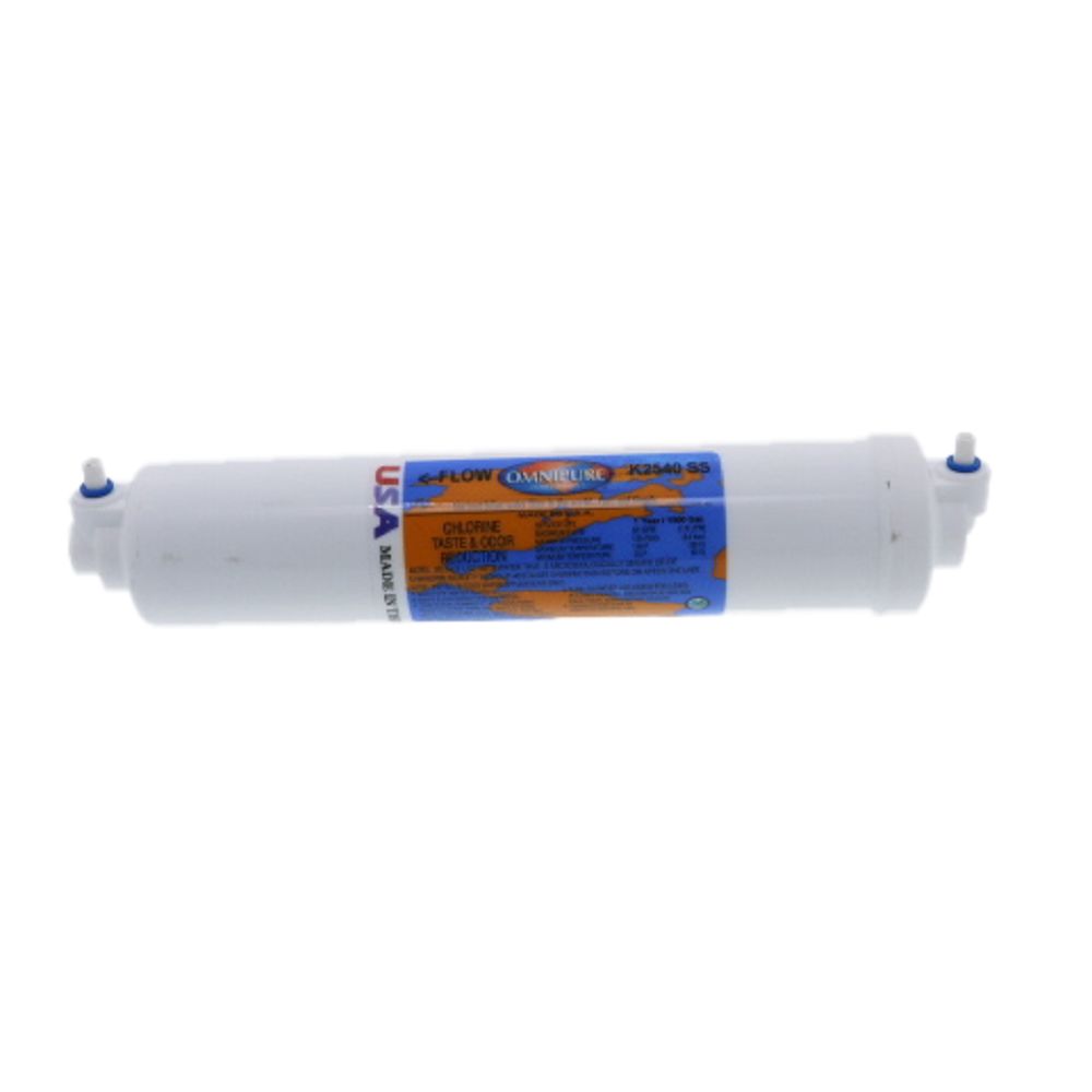 Omnipure Inline K2533-SS/K2540-SS GAC Postfilter - 10" x 2" Filter - 1/4" 90 deg Elbow Quick Connect
