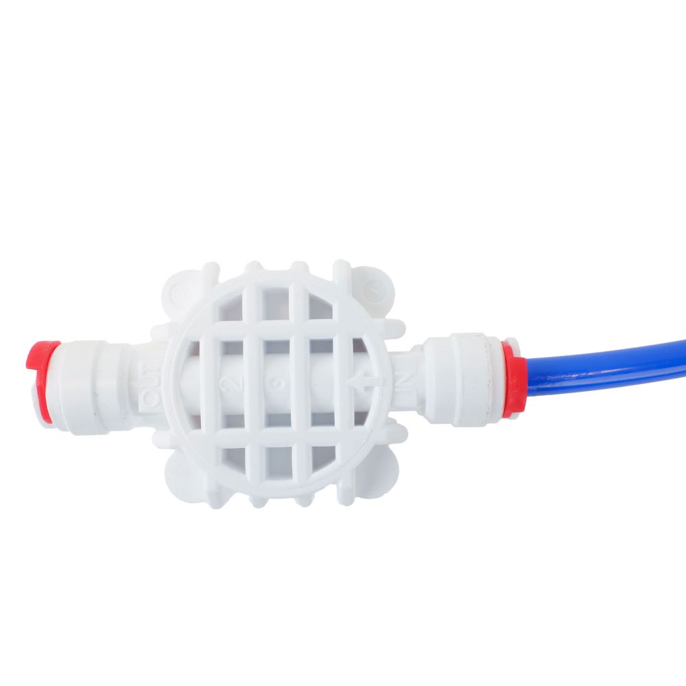 Automatic Shut Off Valve 4 Way 1/4 QC Locking Clips - White