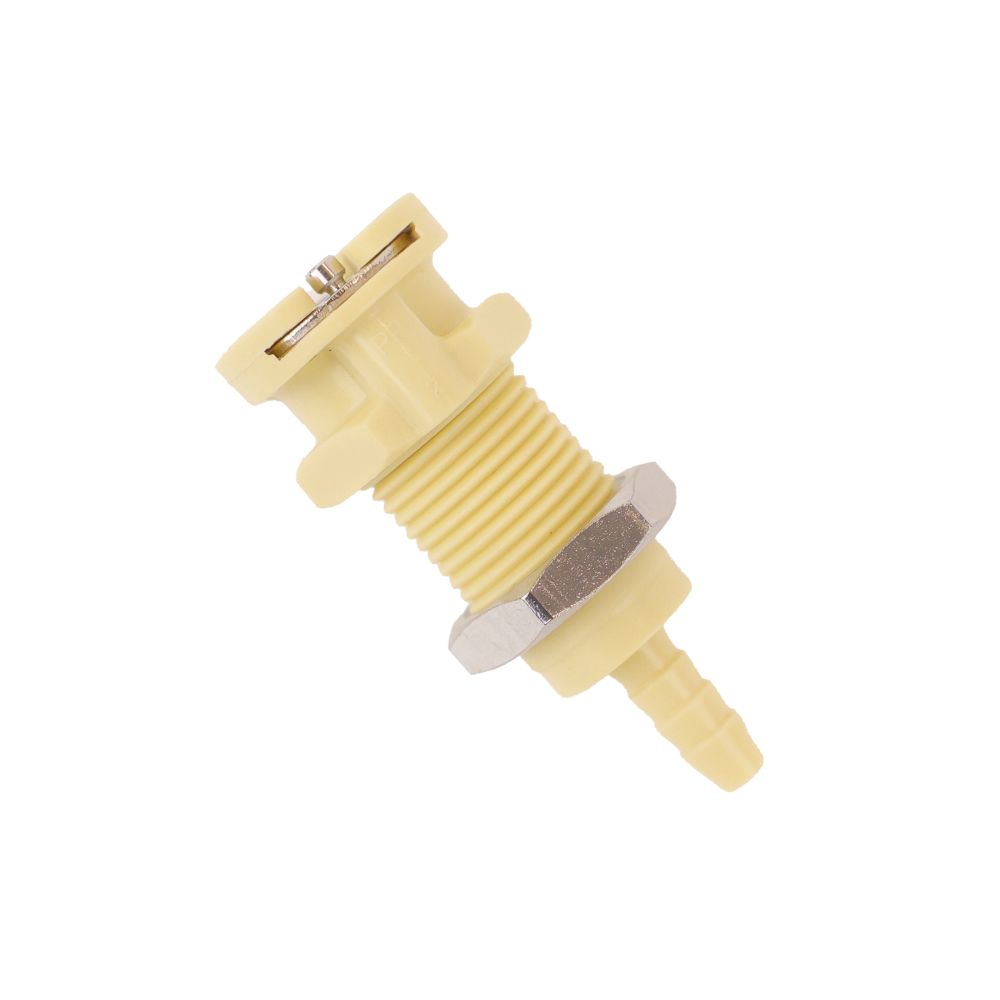 LinkTech 20PP Series Panel Mt. Female, Valved, 1/8" HB, Molded Almond Color, Polypropylene, EPDM