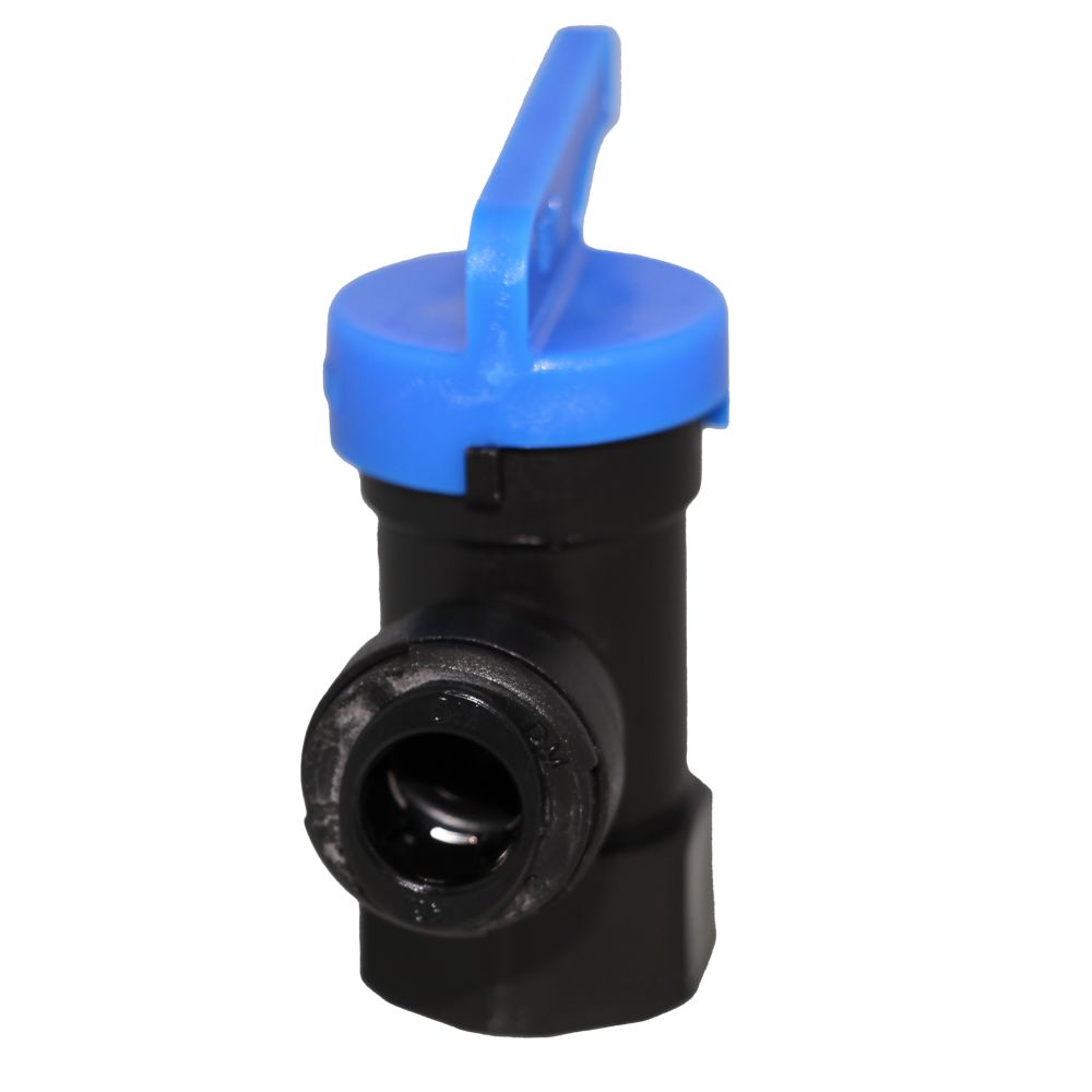 NeoFit Tank Valve Polypropylene Black Female Elbow NPTF - 3/8" x 1/4" NPTF