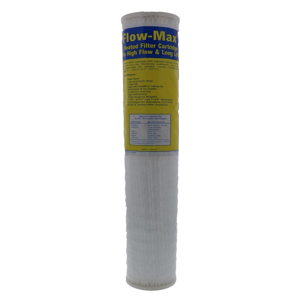 19-1/2" x 2-3/4" Flow-Max Pleated Poly - 5 mic