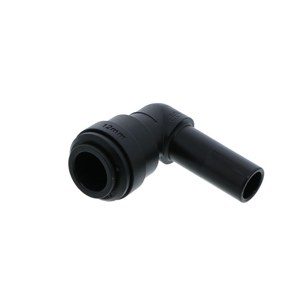 John Guest Stem Elbow BLACK ACETAL - 12mm x 12mm OD Stem