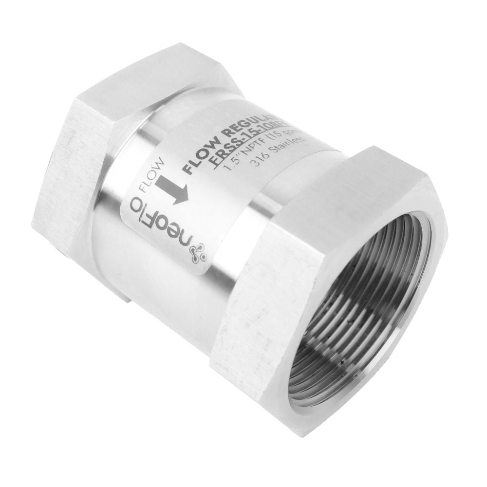 neoFlo Stainless Steel Flow Restrictor 15 GPM 316SS 1.5" FPT x FPT
