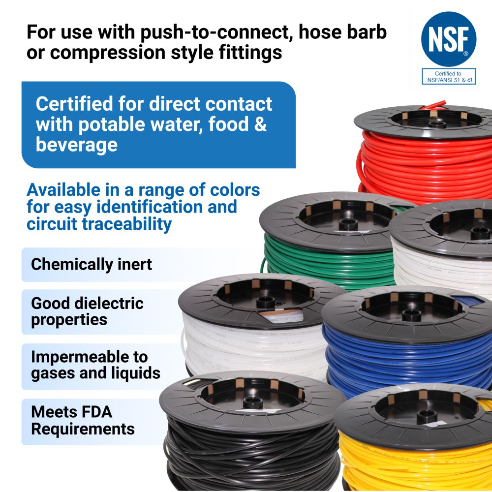 Yellow 1/2" OD LLDPE Polyethylene Tubing