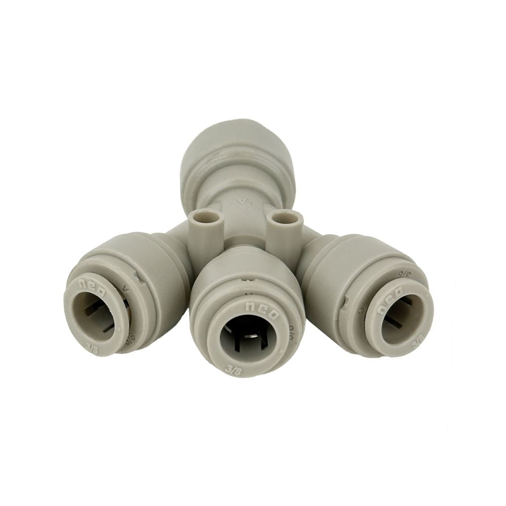 NeoFit Acetal Gray Three Way Divider 1/2" tube x 3/8" tube
