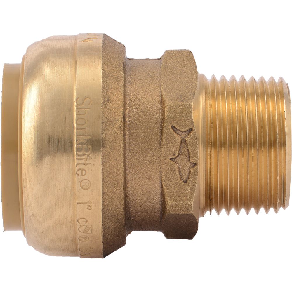 SharkBite® U142LF Lead-Free Brass Push-to-Connect Male Adapter - 1" x 3/4" MPT