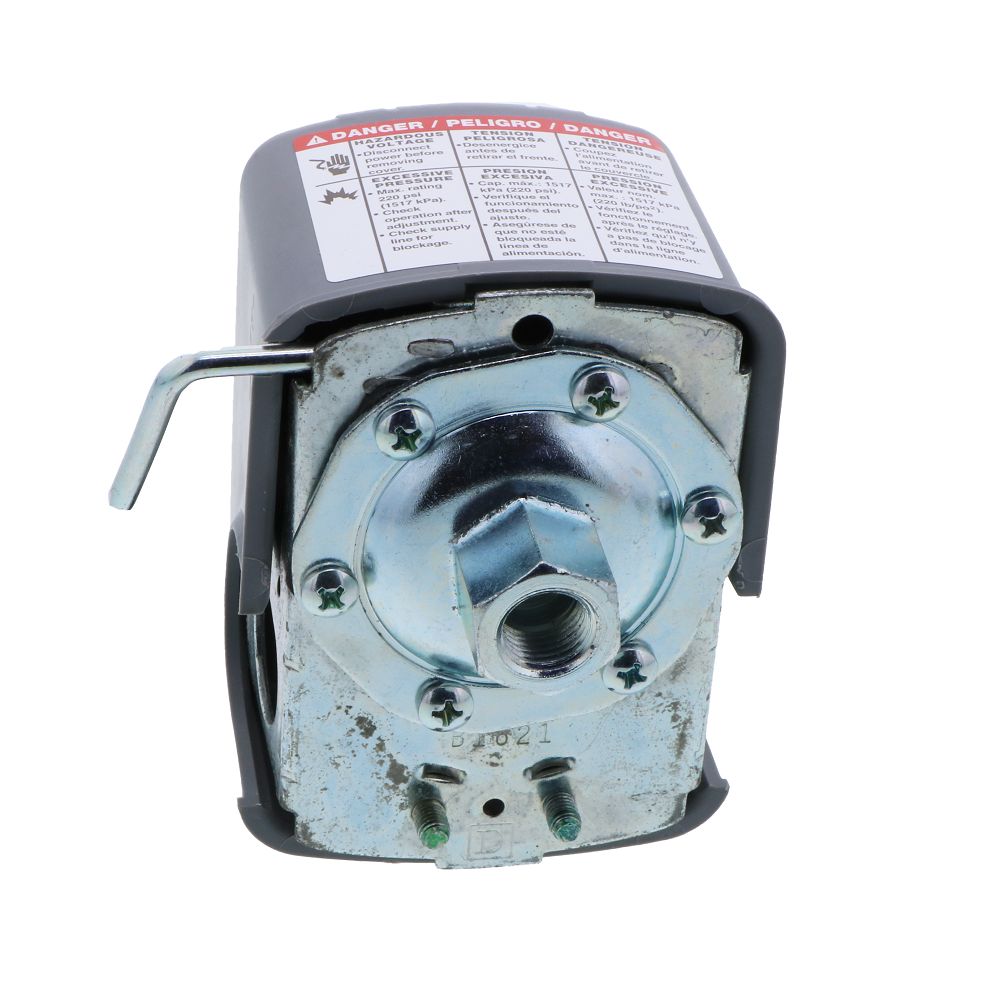 Square D Pressure Switch, Hi Press NC, DPST, 20/40 PSI adjustable, ON/OFF Lever, Diaphragm 9013FSG2J20M1