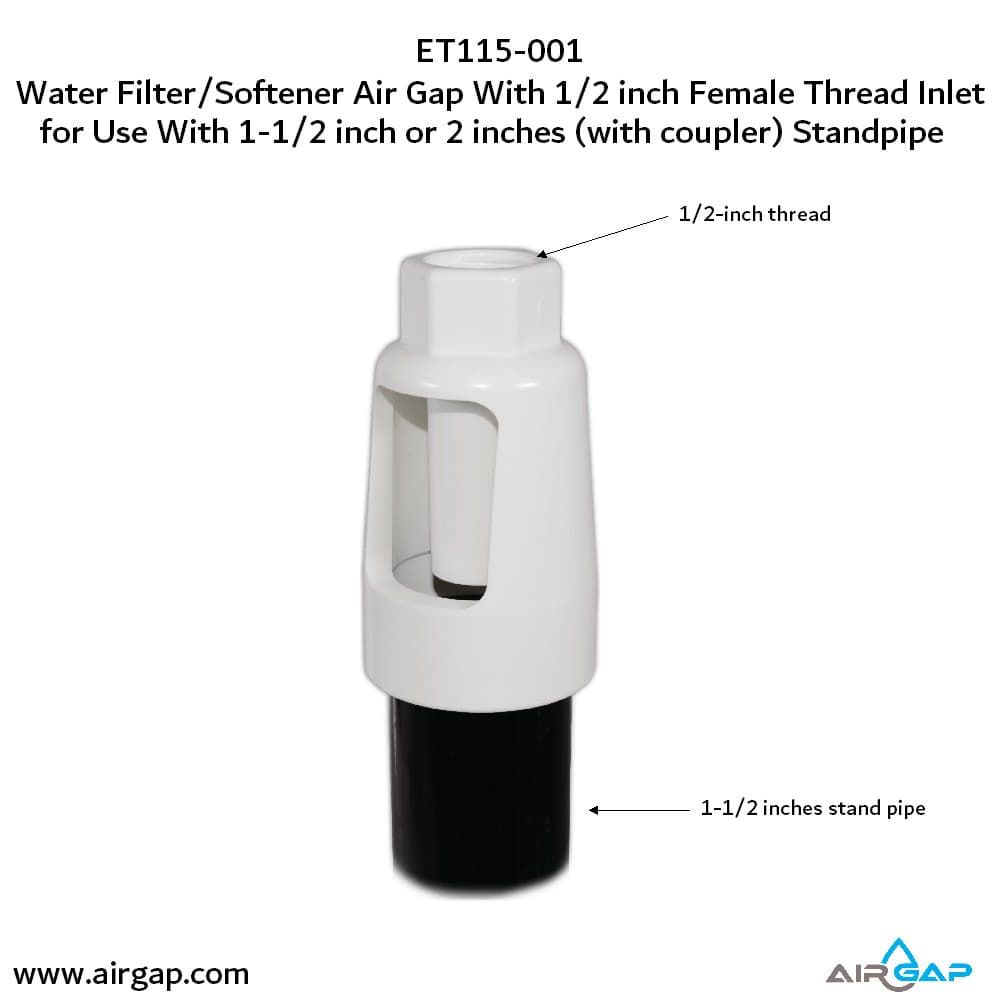 Standpipe Airgap - 1.5" PVC 40 / ABS, 1/2" FPT G15