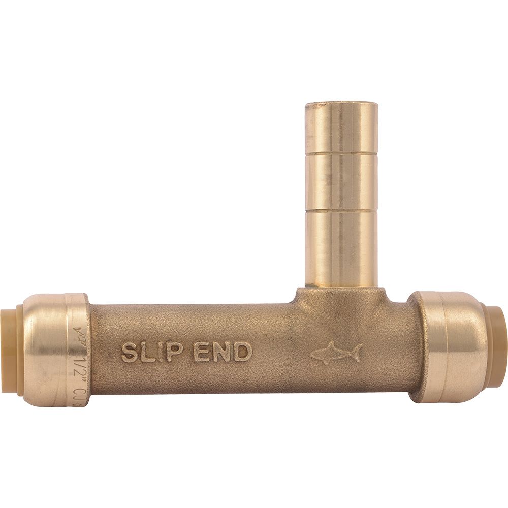 SharkBite® U4482LF Lead-Free Brass Push-to-Connect Service SLIP Tee - 1/2" x 1/2" x 1/2" CTS