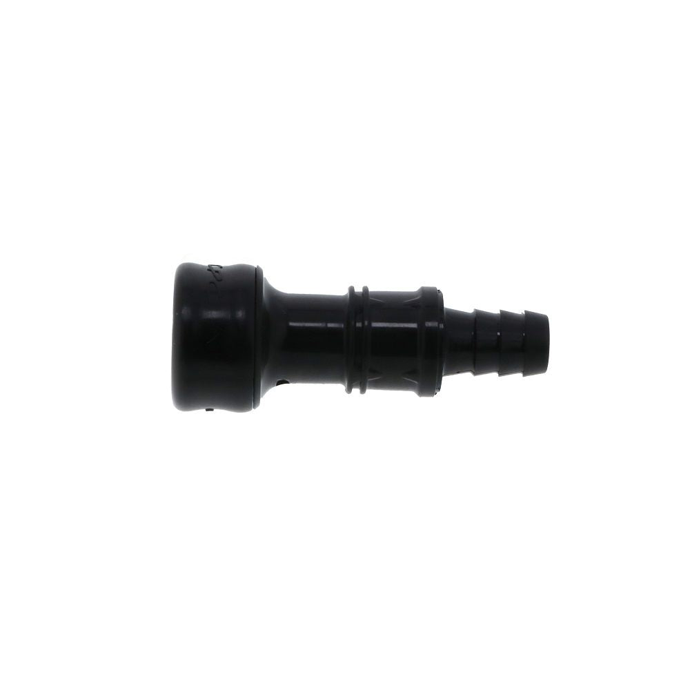 BACD17006MBLK Valved Hose Barb Coupling Body Molded Black 3/8 ID Barb
