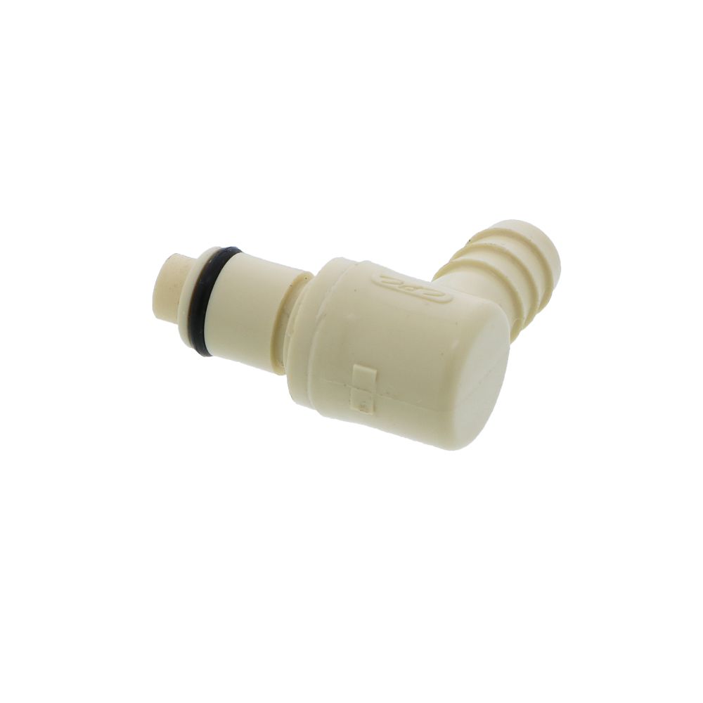 PLCD2300612 Valved Elbow Hose Barb Coupling Insert 3/8 ID Barb