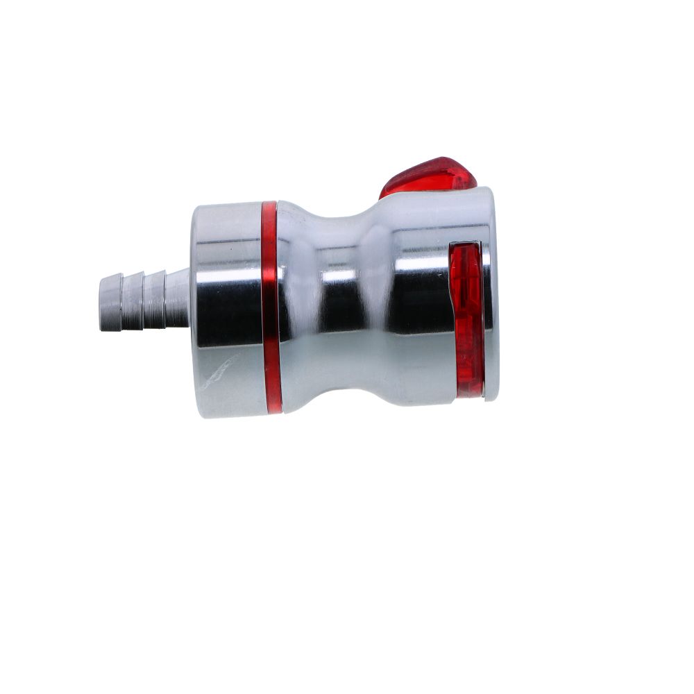 LQ6D17006RED Valved In-Line Liquid Cooling Coupling Body 3/8 ID Barb Warm Red