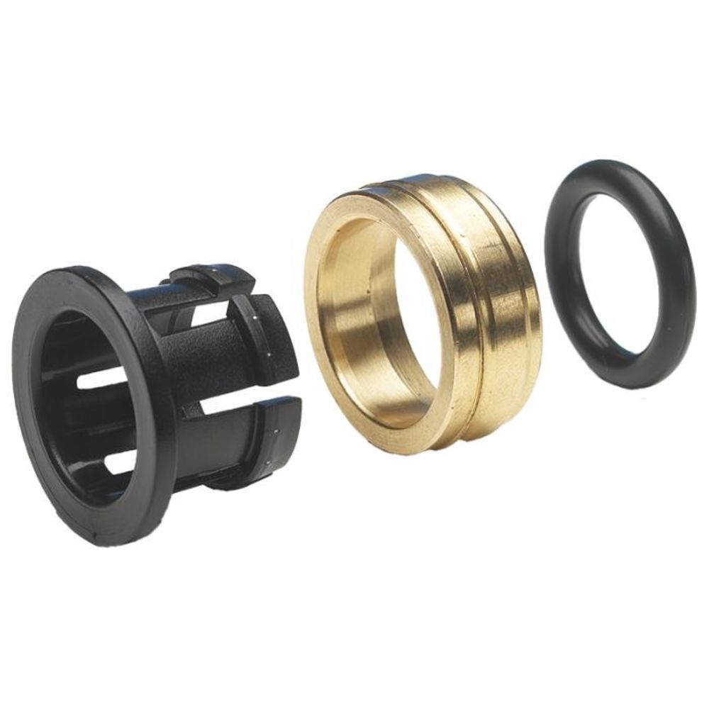 John Guest 5/16" Gray Acetal Collet, Brass Body, Nitrile Black O-Ring
