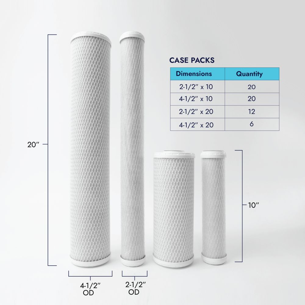 neoPure CTO1-4520 20" x 4-1/2" Coconut Shell Carbon Block Filter 5 micron