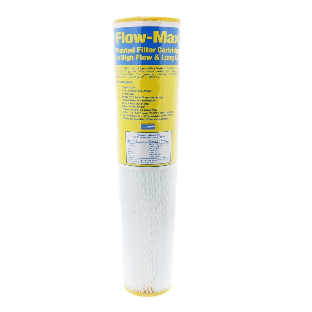 19-1/2" x 2-3/4" Flow-Max Pleated Poly - 50 mic