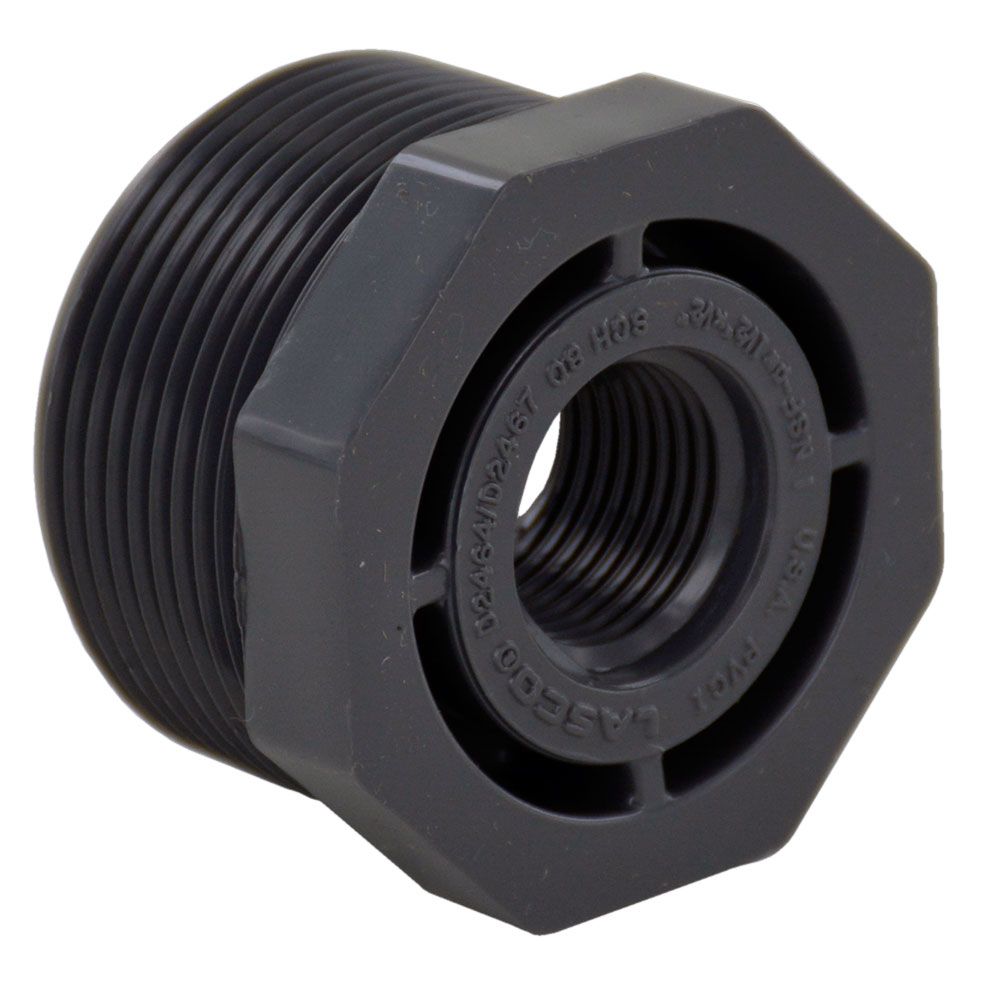 Schedule 80 PVC Bushing 1-1/2" MIP x 1/2" FIP