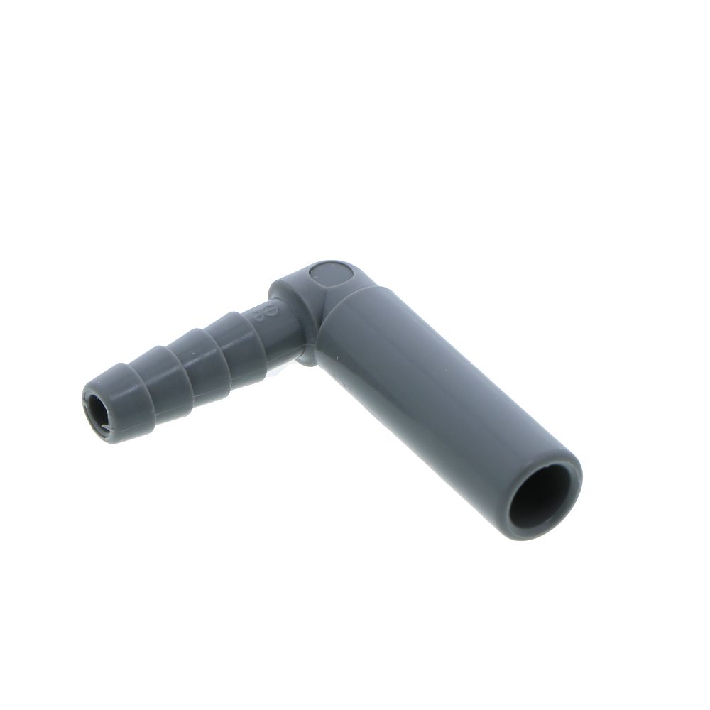 John Guest Stem Elbow Barb Connector - 3/8 OD Stem x 1/4 ID Barb