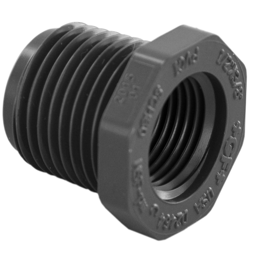 Schedule 80 PVC Bushing 1/2" MIP x 3/8" FIP