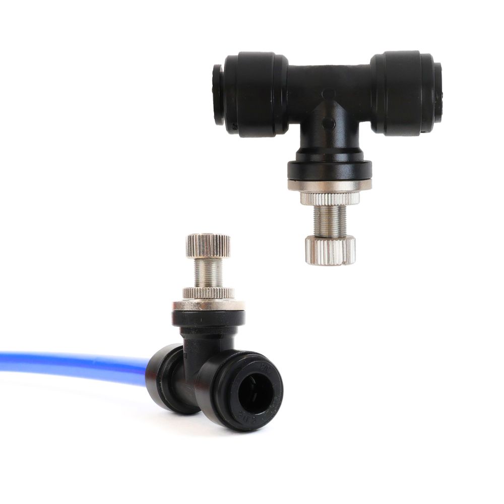 neoFit - Control Valve Union Connector Black Acetal Copolymer - Tube OD 3/8
